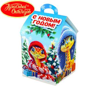 Сладкий подарок на Новый Год в картонной упаковке весом 600 грамм по цене 654 руб в Воронеже