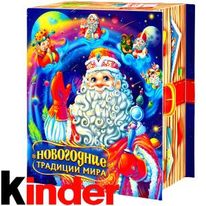 Детский новогодний подарок в картонной упаковке весом 850 грамм по цене 1330 руб в Воронеже